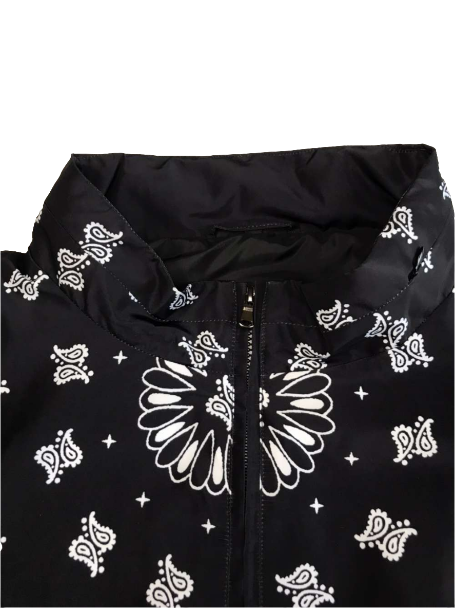 Black Bandana Windbreaker Jacket