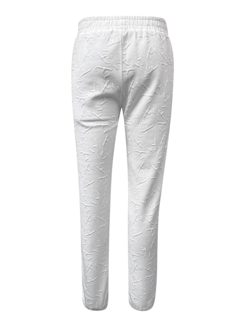 White embossed joggers