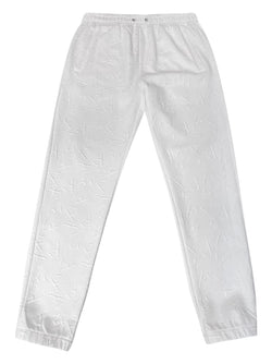 White embossed joggers