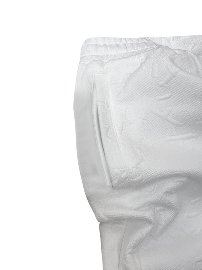 White embossed joggers