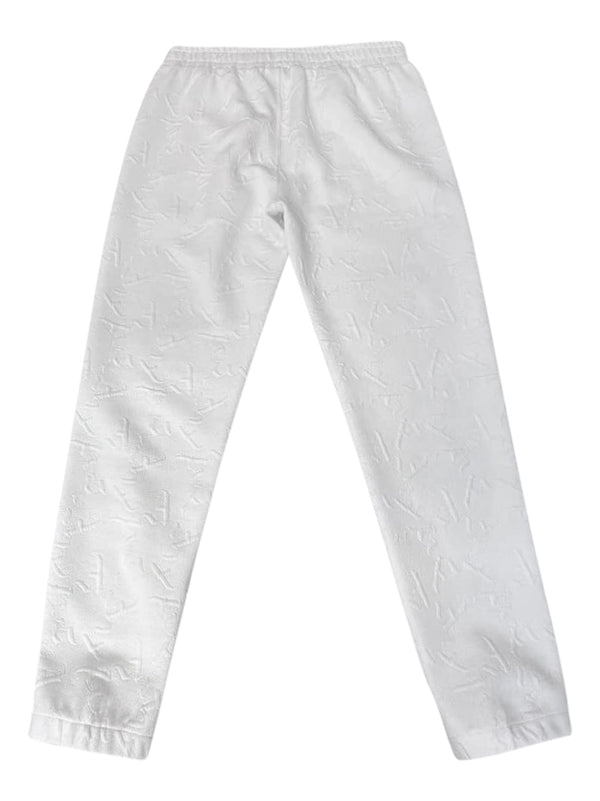 White embossed joggers