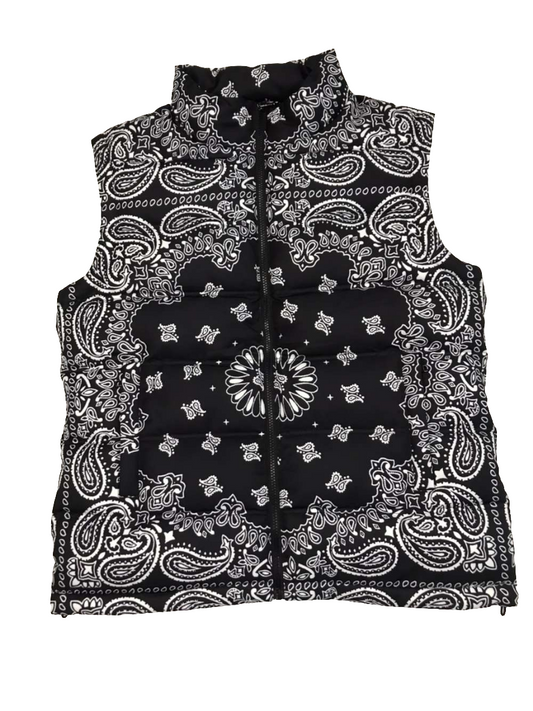 Black and White Bandana Vest