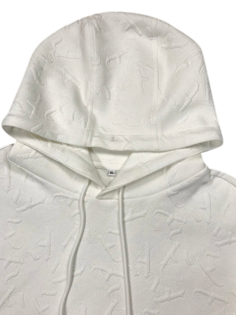 White Embossed Hoodies