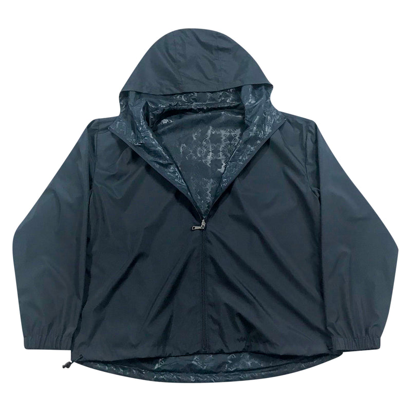 Navy blue reversible rain jacket