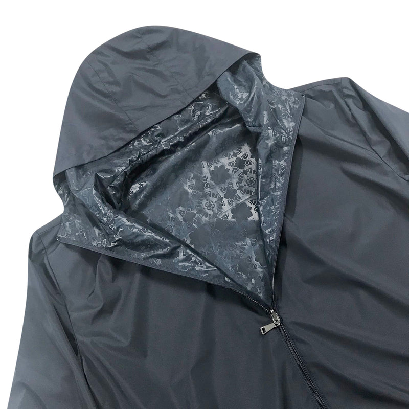 Navy blue reversible rain jacket