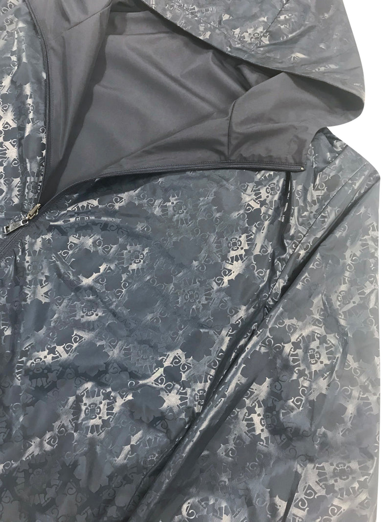 Navy blue reversible rain jacket