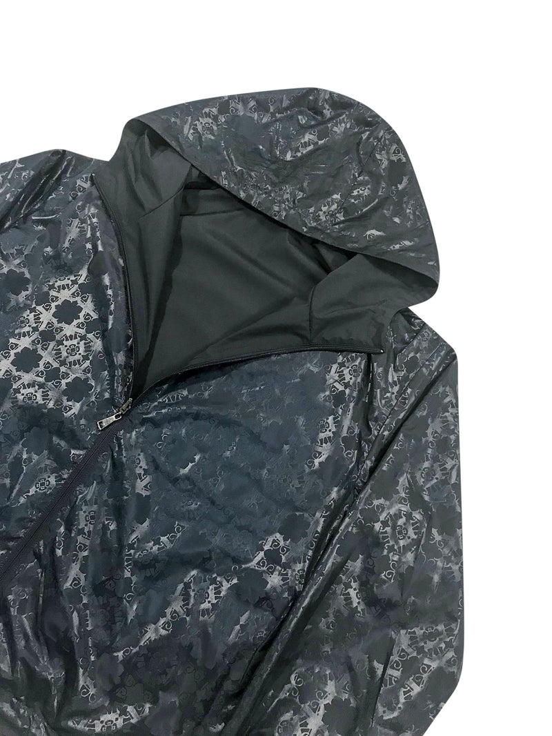 Navy blue reversible rain jacket