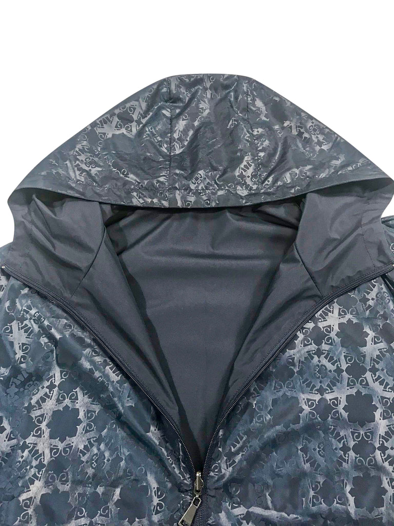 Navy blue reversible rain jacket