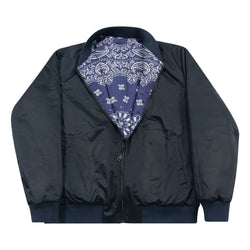 Blue bandana reversible bomber jacket