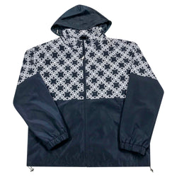 Navy blue windbreaker